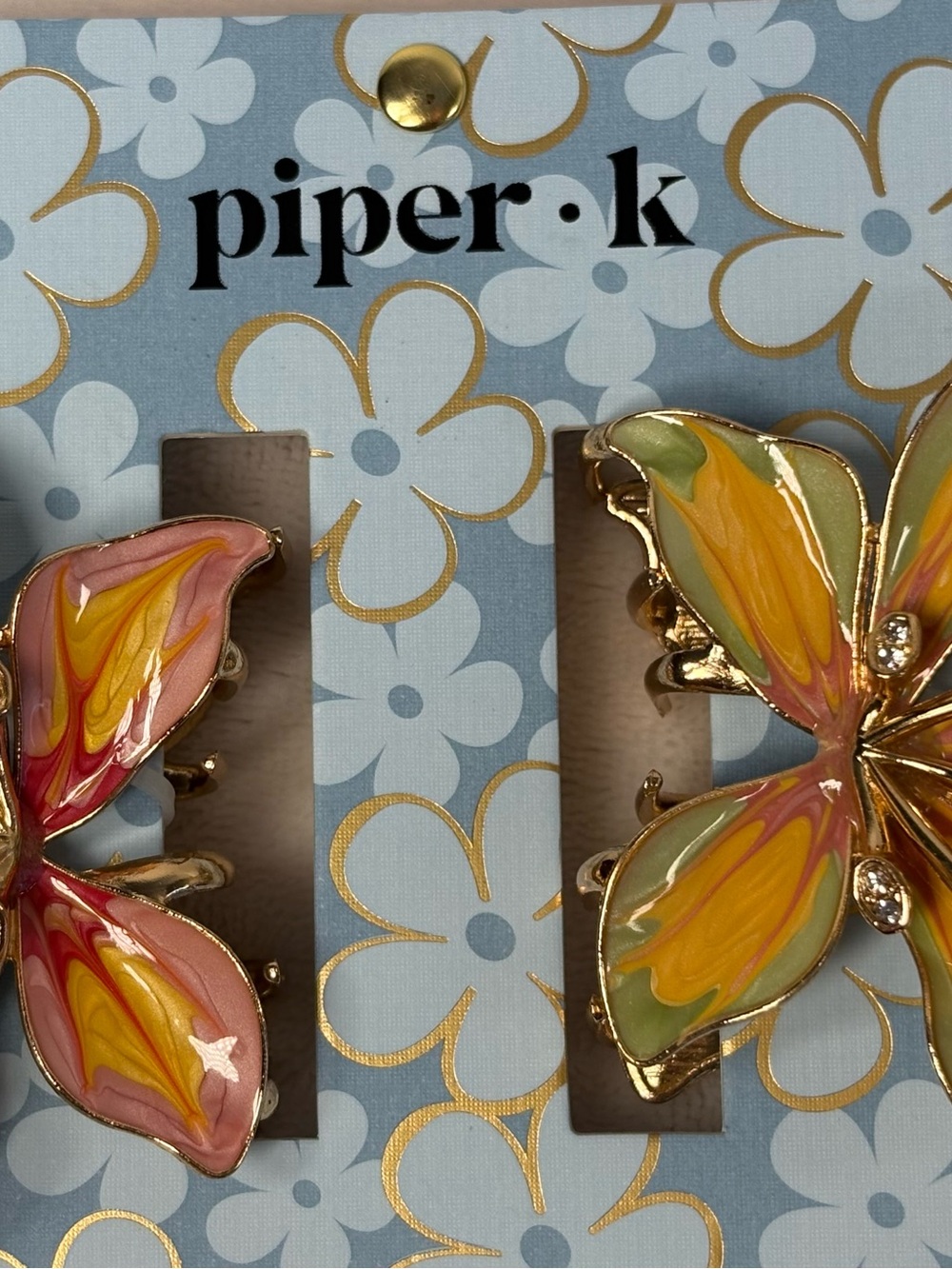 Piper•k Flower Claw Clip Set in Pink, Yellow & Green NEW Vacation Fun